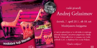 Vabilo na literarni večer z ruskim pisateljem Andrejem Gelasimovom