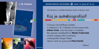 Pogovor o pisatelju J. M. Coetzeeja v Modrijanovi knjigarni
