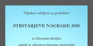 Stritarjeva nagrada 2010