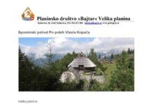 Spominski pohod Po poteh Vlasta Kopača – Velika planina, 10.10.2026, ob 10ih na parkirišču Ušivec